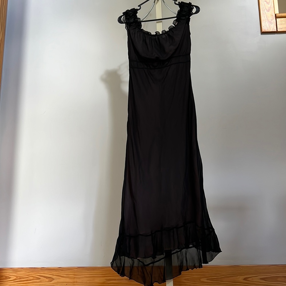 Express Silk Black and Pink Dress